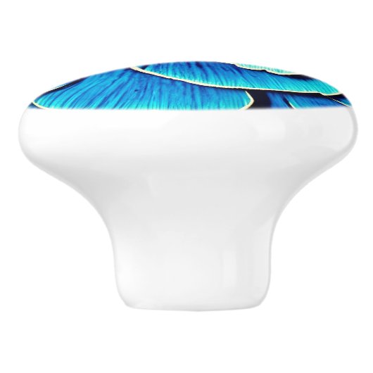 Große Blaue Kamelie Blossom Keramikknauf (Seitenansicht)