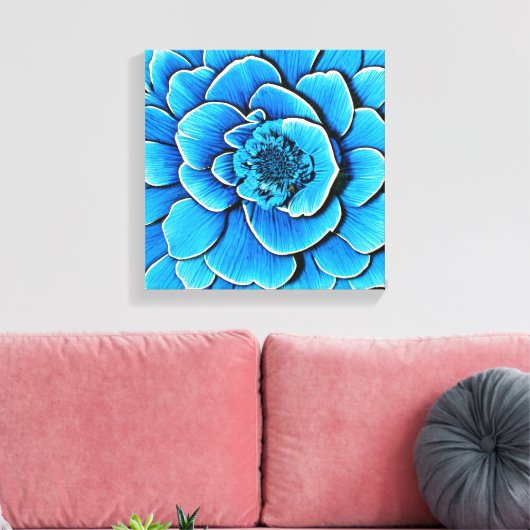 Große Blaue Kamelie Blossom Leinwanddruck (Insitu (Wohnzimmer))