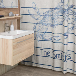 Große blaue Krebserkrankung Duschvorhang