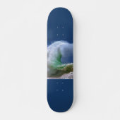 große blaue Meereswellen Skateboard (Vorne)