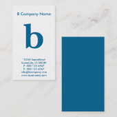 große blaue Monografie Visitenkarte (Vorne/Hinten)