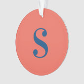 Große blaue Monogramm für Orange Ornament (Vorderseite)