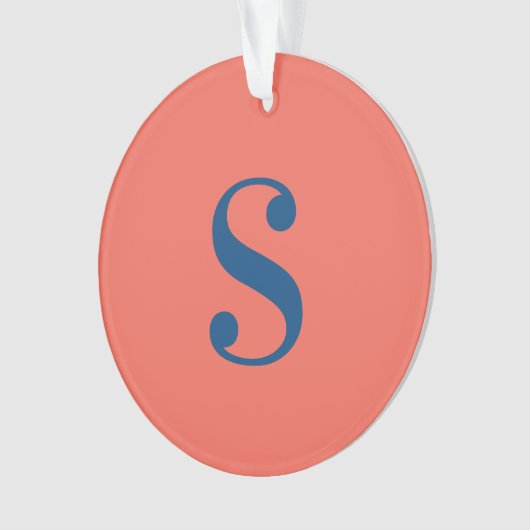 Große blaue Monogramm für Orange Ornament (Vorderseite)