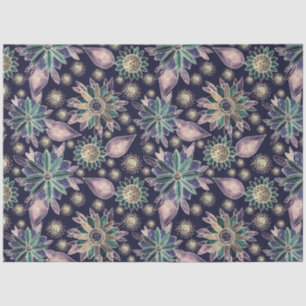 Große blaue Retro-Blume Seidenpapier