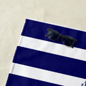 große blaue Streifen nautisch mit Monogramm Strandtuch (Beispiel)
