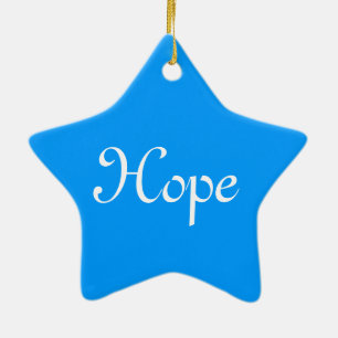 Große blaue Tupfen Weihnachtshoffnung Keramikornament