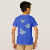 Große Blauer Schmetterling-T - Shirt (Schwarz voll)