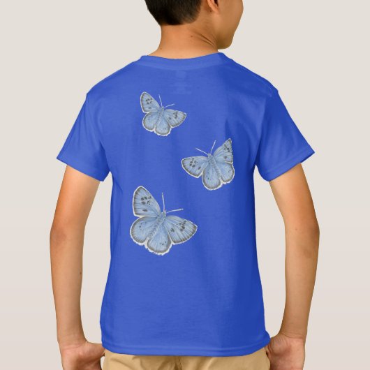 Große Blauer Schmetterling-T - Shirt (Rückseite)