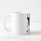 Große blaues Schwarz-Blumen Kaffeetasse (Links)