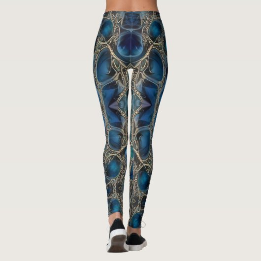 Große Blautöne Leggings (Rückseite)