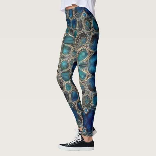 Große Blautöne Leggings (Links)
