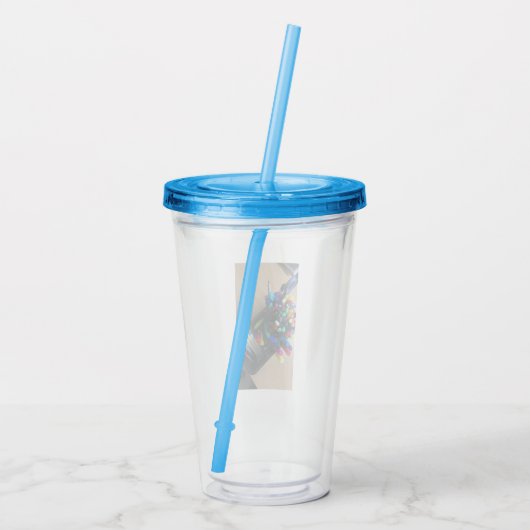 große Bleistifttasse Acryltrinkbecher (Rückseite)