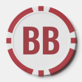 Große Blind BB Einfache Rote Weiße Text Poker Chip (Vorderseite)