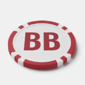 Große Blind BB Einfache Rote Weiße Text Poker Chip (Einzeln)
