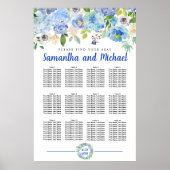 Große Blue Hydrangea 12-Tisch-Sitzkarte Poster (Vorne)