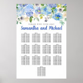 Große Blue Hydrangea 13-Tisch-Sitzkarte Poster (Vorne)