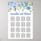 Große Blue Hydrangea 16-Tisch-Sitzkarte Poster (Vorne)