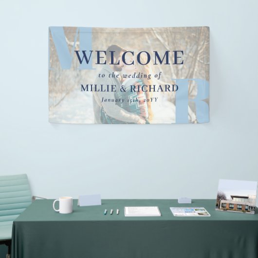 Große Blue Initials Foto Moderne Hochzeiten Willko Banner (Messeveranstaltung)