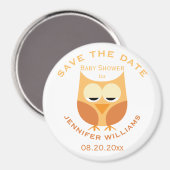 Große Blue Owl Boy Babydusche Save the Date Magnet (Vorderseite/Rückseite)