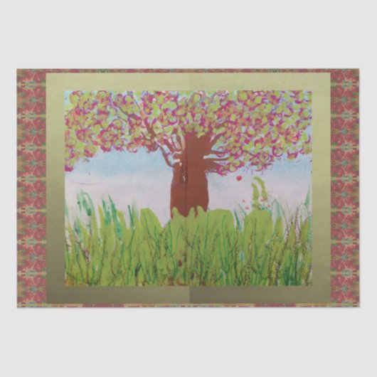 Große blühende Bäume Seidenpapier (Vorderseite)