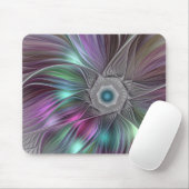 Große Blume Abstrakt Modernes Fraktal Kunst Mousepad (Mit Mouse)