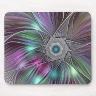 Große Blume Abstrakt Modernes Fraktal Kunst Mousepad