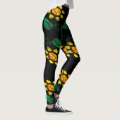 Große Blume aus gebettetem Glas Schwarze Leggings (Rechts)