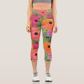 Große Blume Capri Leggings (Vorderseite)