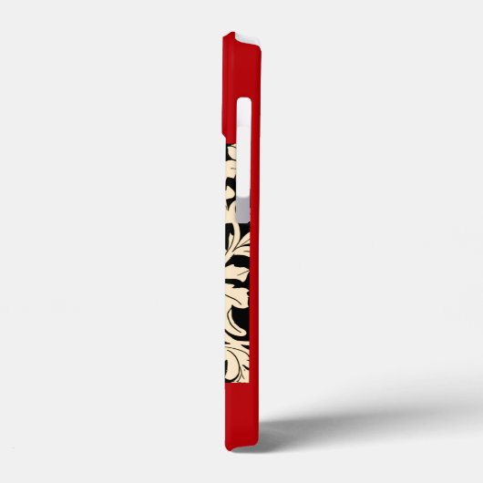 Große Blume des Roten Jugendstils Case-Mate iPhone Hülle (Rückseite / Links)