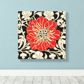 Große Blume des Roten Jugendstils Leinwanddruck (Insitu (Holzboden))