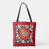 Große Blume des Roten Jugendstils Tasche (Rückseite)