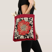 Große Blume des Roten Jugendstils Tasche (Von Nahem)