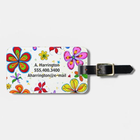 Große Blume Doppelseitige Personalisierte Gepäckan Gepäckanhänger (Vorderseite horizontal)