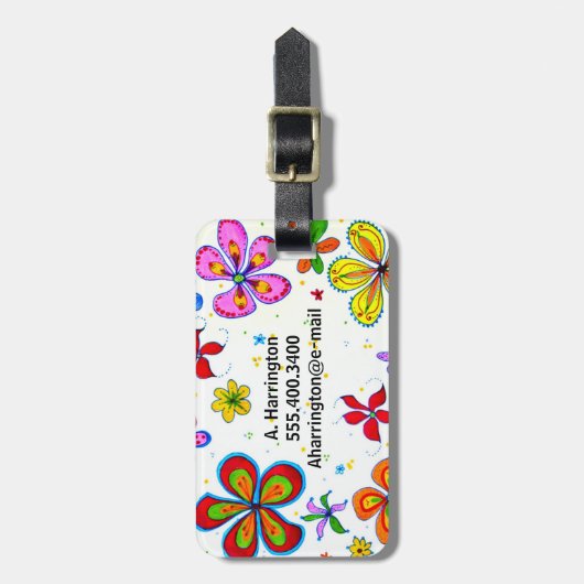 Große Blume Doppelseitige Personalisierte Gepäckan Gepäckanhänger (Vorderseite vertikal)