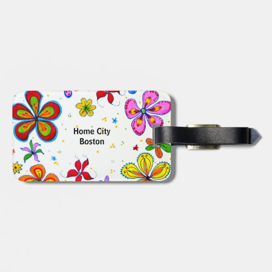 Große Blume Doppelseitige Personalisierte Gepäckan Gepäckanhänger (Rückseite horizontal)