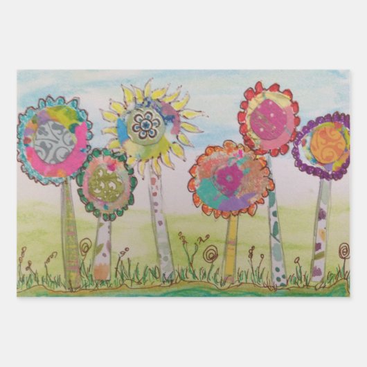 Große Blume Geschenkpapier Set (Vorderseite 3)