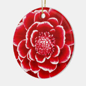 Große Blume in Rot und Weiß Keramik Ornament (Links)