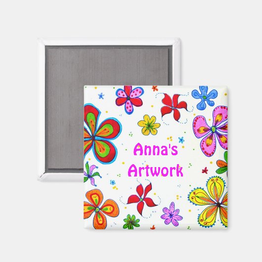 Große Blume Kunstdesign Magnet (Vorderseite/Rückseite)