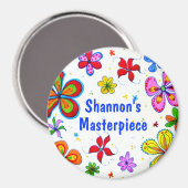 Große Blume Kunstdesign Magnet (Vorderseite/Rückseite)