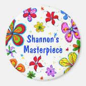 Große Blume Kunstdesign Magnet (Vorne)