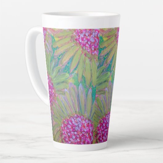 Große Blume Latte Cup Milchtasse (Linke Ecke)