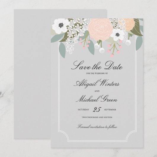 Große Blume - Save the Date (Vorne/Hinten)