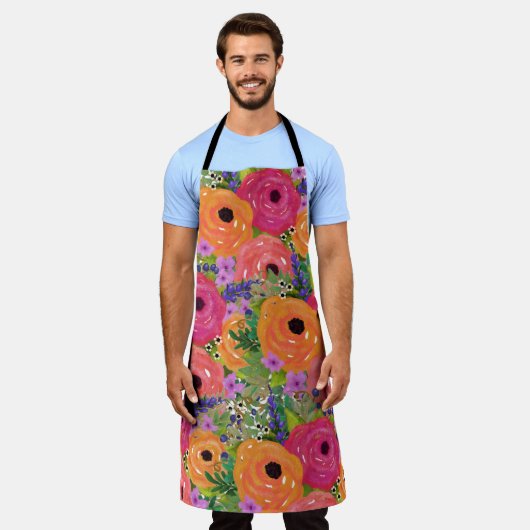 Große Blume Schürze (Getragen)