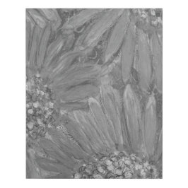 Große Blume schwarz-weiß Künstlicher Leinwanddruck