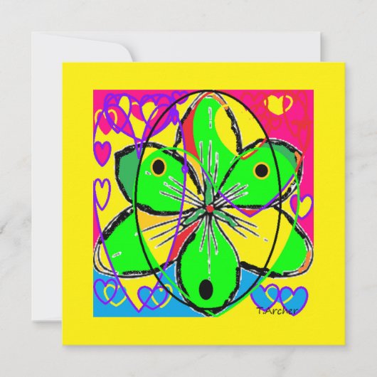 Große Blume signierte originales Kunstdesign sehr (Vorderseite)