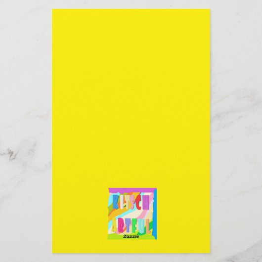 Große Blume signierte originales Kunstdesign sehr Briefpapier (Rückseite)