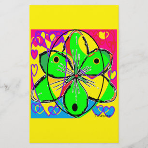 Große Blume signierte originales Kunstdesign sehr  Briefpapier