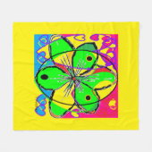 Große Blume signierte originales Kunstdesign sehr Fleecedecke (Vorderseite (Horizontal))