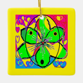 Große Blume signierte originales Kunstdesign sehr  Keramikornament