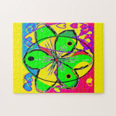 Große Blume signierte originales Kunstdesign sehr  Puzzle (Horizontal)